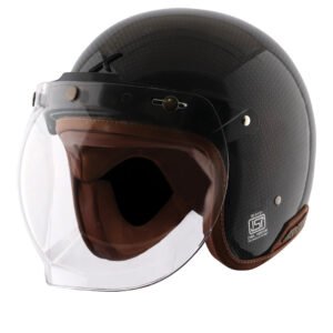 Axor Jet Carbon Small Checks helmet with Bubble Visor (Black)
