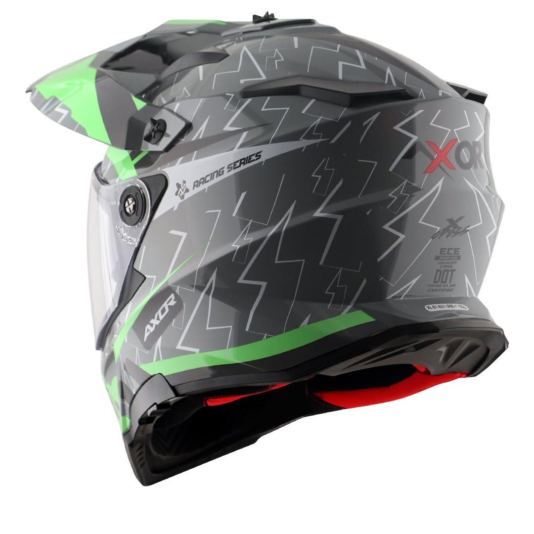 X-Cross Flash Dual Visor Helmet (Cool Grey Green) - Image 4