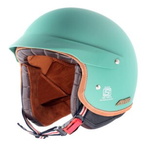 AXOR Retro Jet West Helmet With Peak (Dull Aqua Green)
