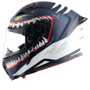 Hunter Shark Helmet (Dull Blue White)