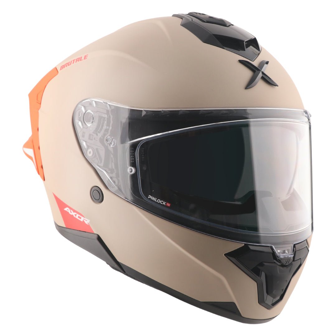 Axor Brutale Corsa Dual Spoiler Helmet (Khaki Orange) - Image 4