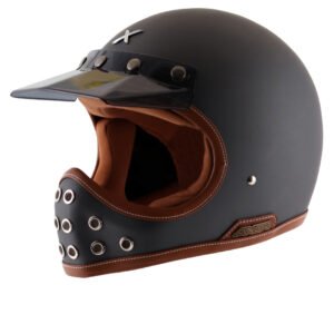 Axor Retro Moto-X Helmet (Dull Black)