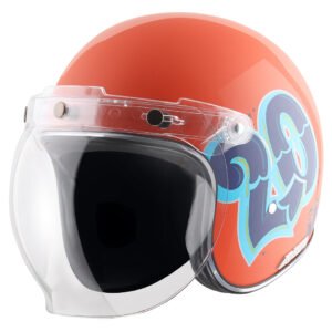 AXOR Retro Jet Sportz C13 Helmet (Orange Blue)