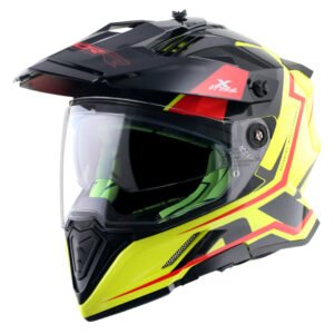 X-Cross Dual Visor Flagstaff Helmet (Neon Yellow Black)
