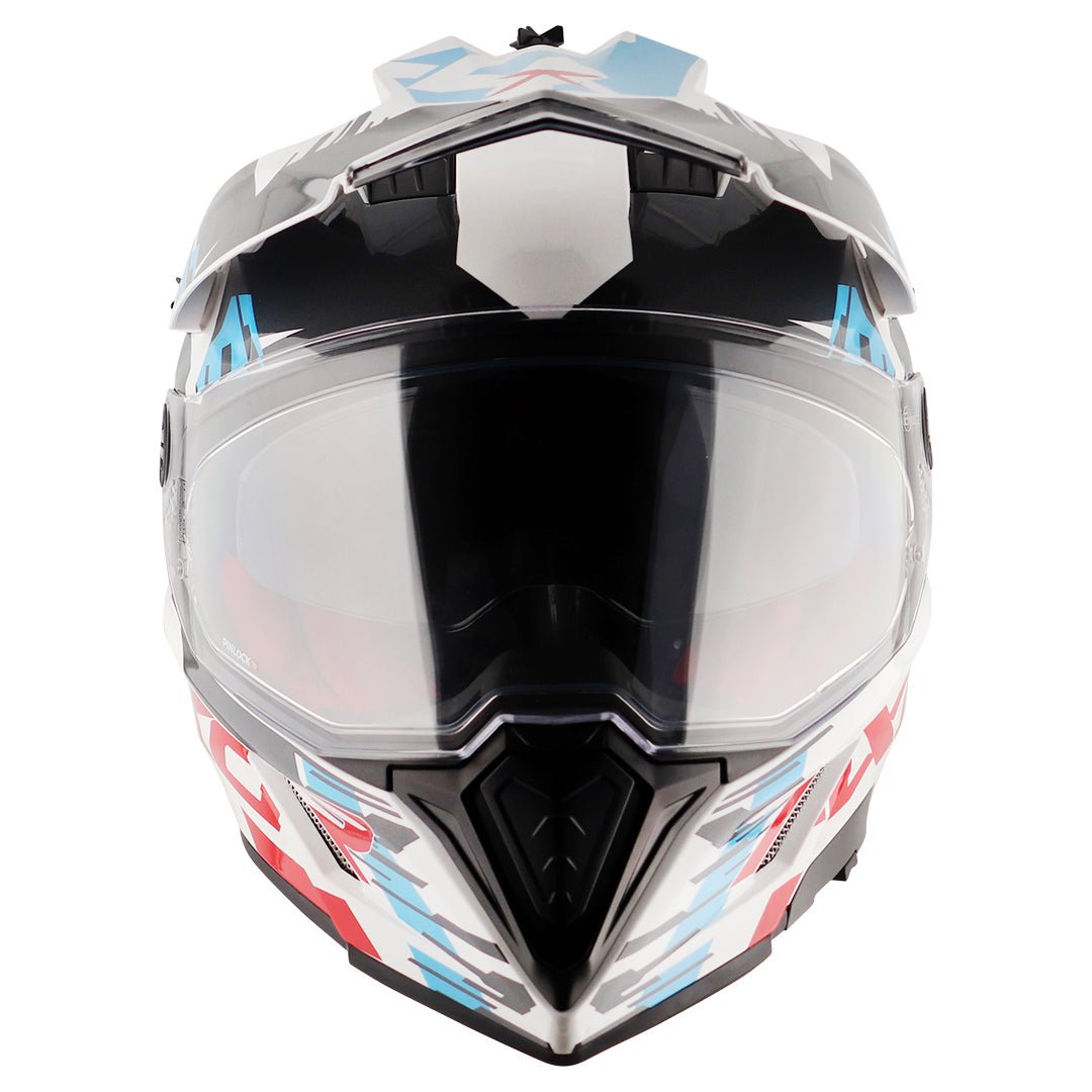 X-Cross X1 Dual Visor Helmet (White Red) - Image 2