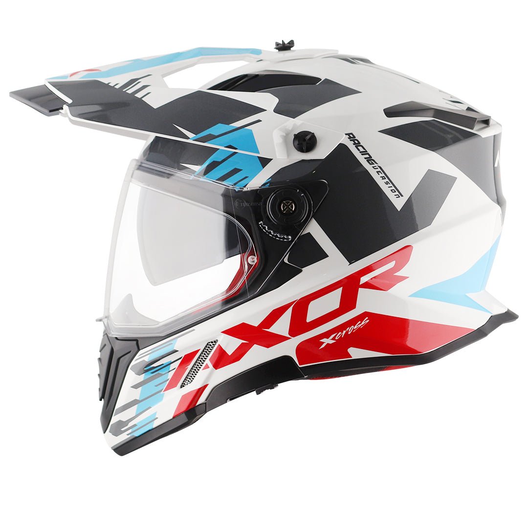 X-Cross X1 Dual Visor Helmet (White Red) - Image 3