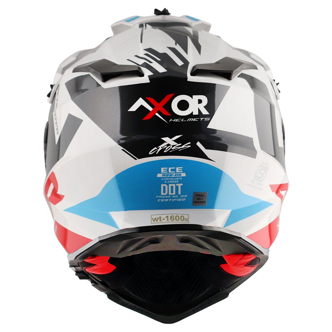 X-Cross X1 Dual Visor Helmet (White Red) - Image 5