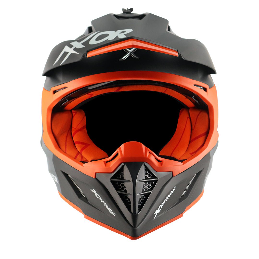 X-Cross Single Color Helmet (Dull Black Orange) - Image 2