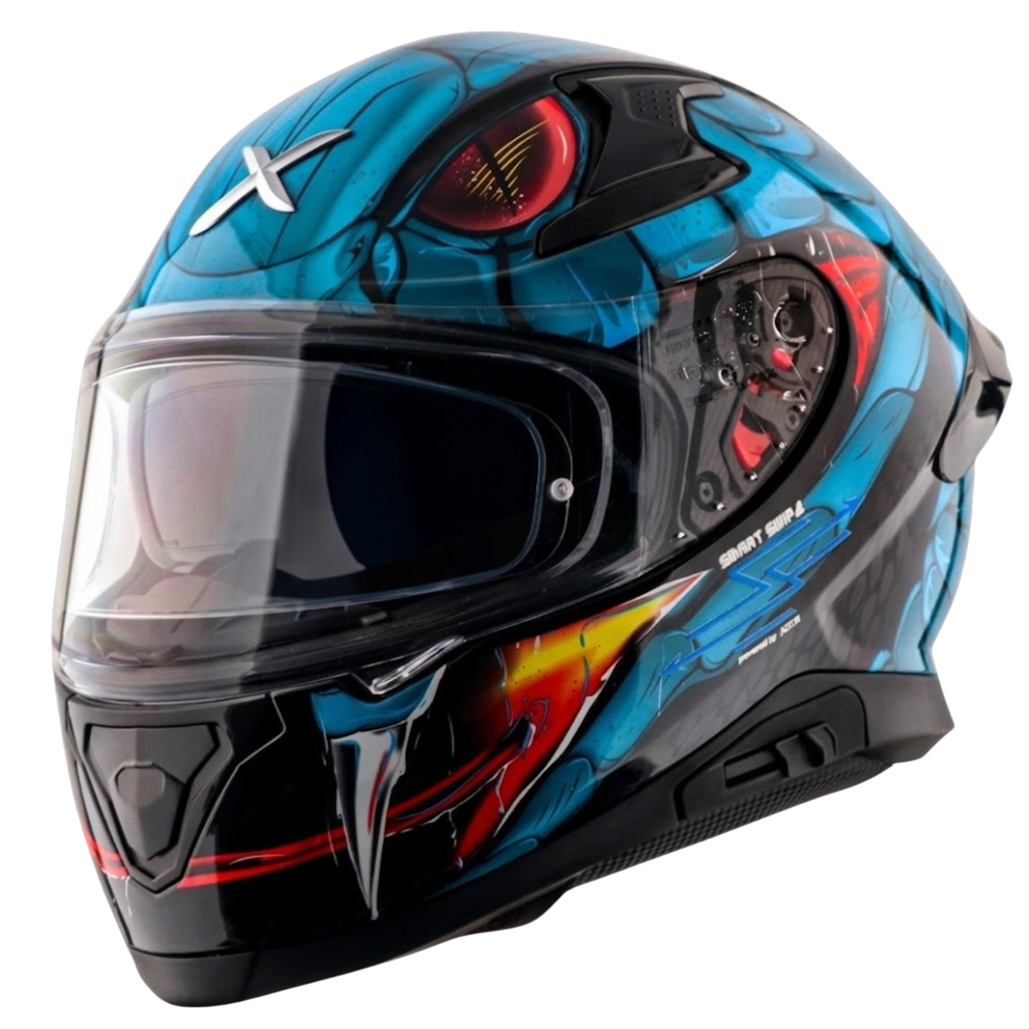 Axor X Altor Apex Venomous Smart Bluetooth Helmet (Black Blue) - Image 2