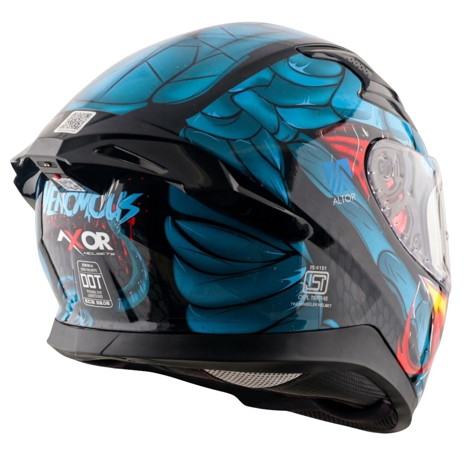 Axor X Altor Apex Venomous Smart Bluetooth Helmet (Black Blue) - Image 3