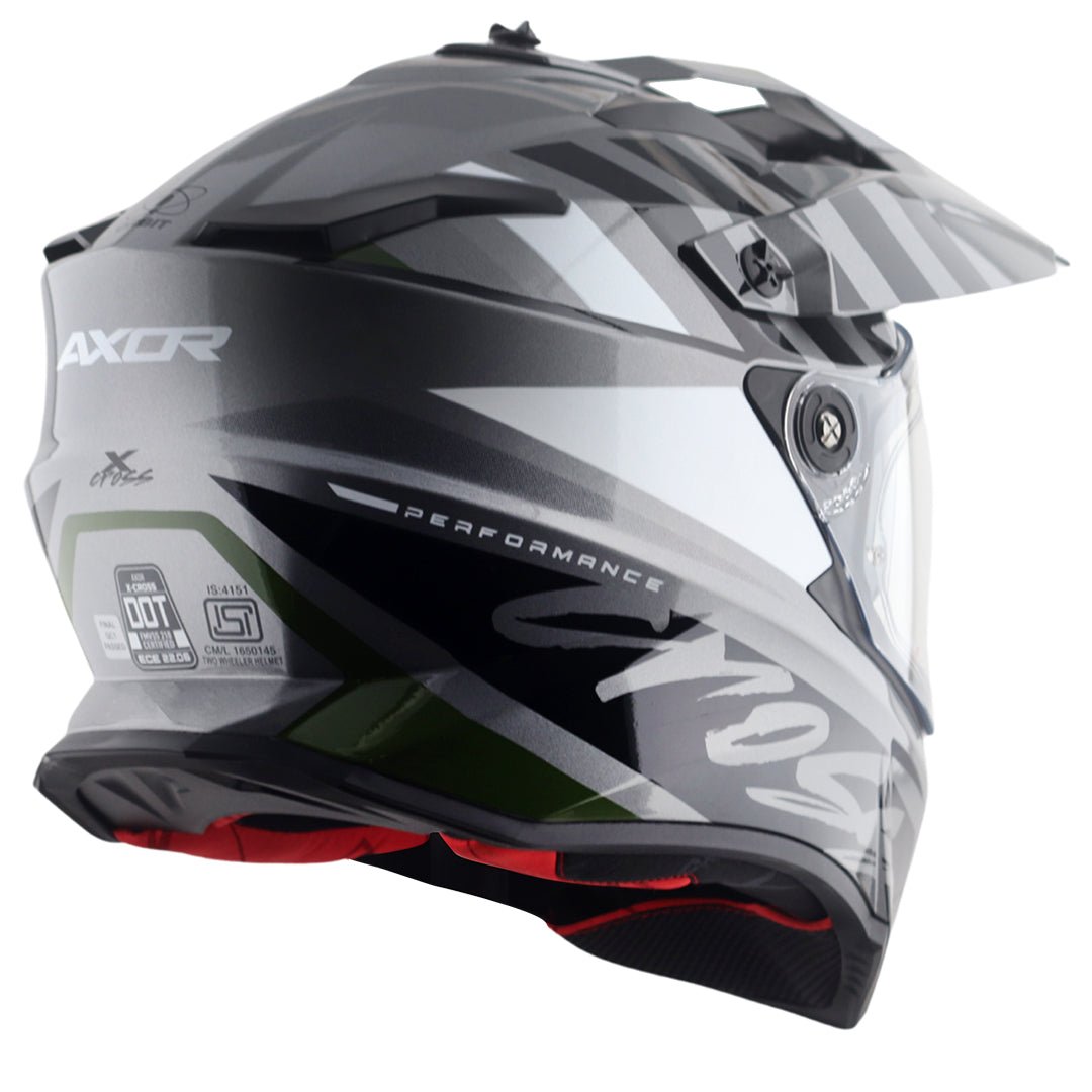X-Cross Dual Visor Orbit Helmet (Athena Grey Black) - Image 6