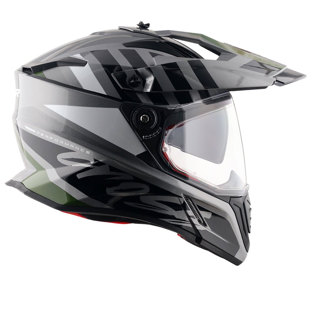 X-Cross Dual Visor Orbit Helmet (Athena Grey Black) - Image 7