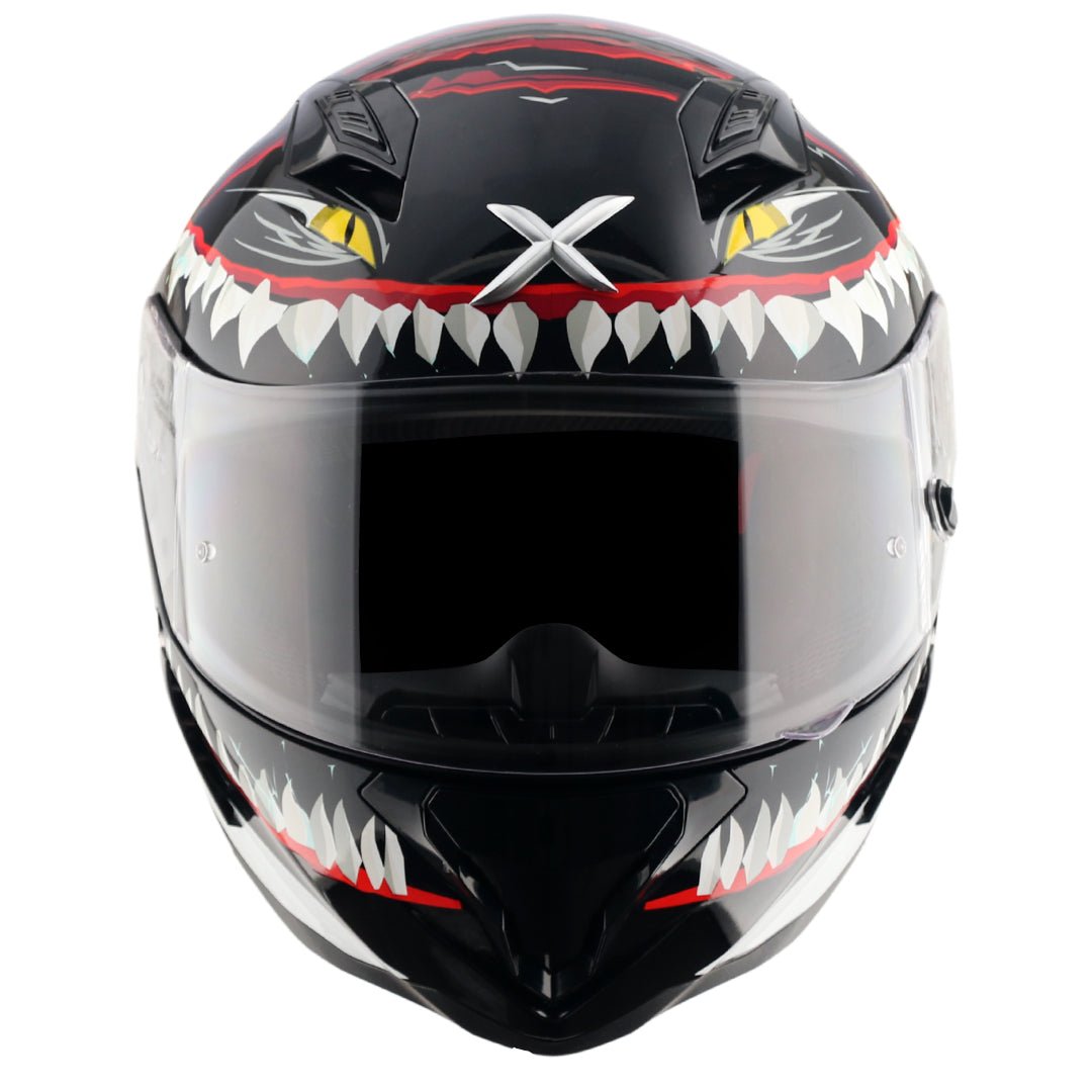 Hunter Shark Helmet (Black White) - Image 3