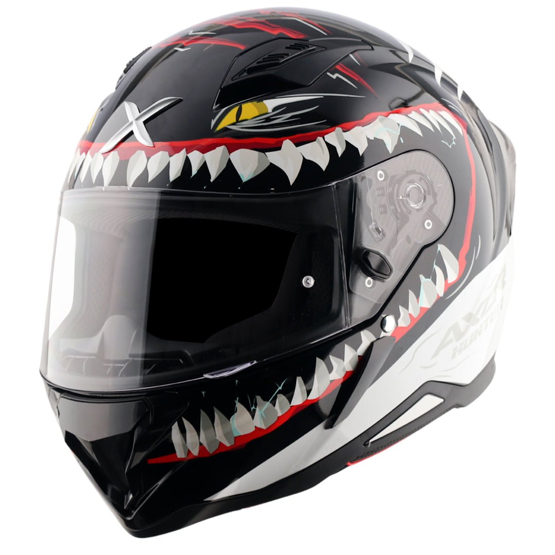 Hunter Shark Helmet (Black White) - Image 2