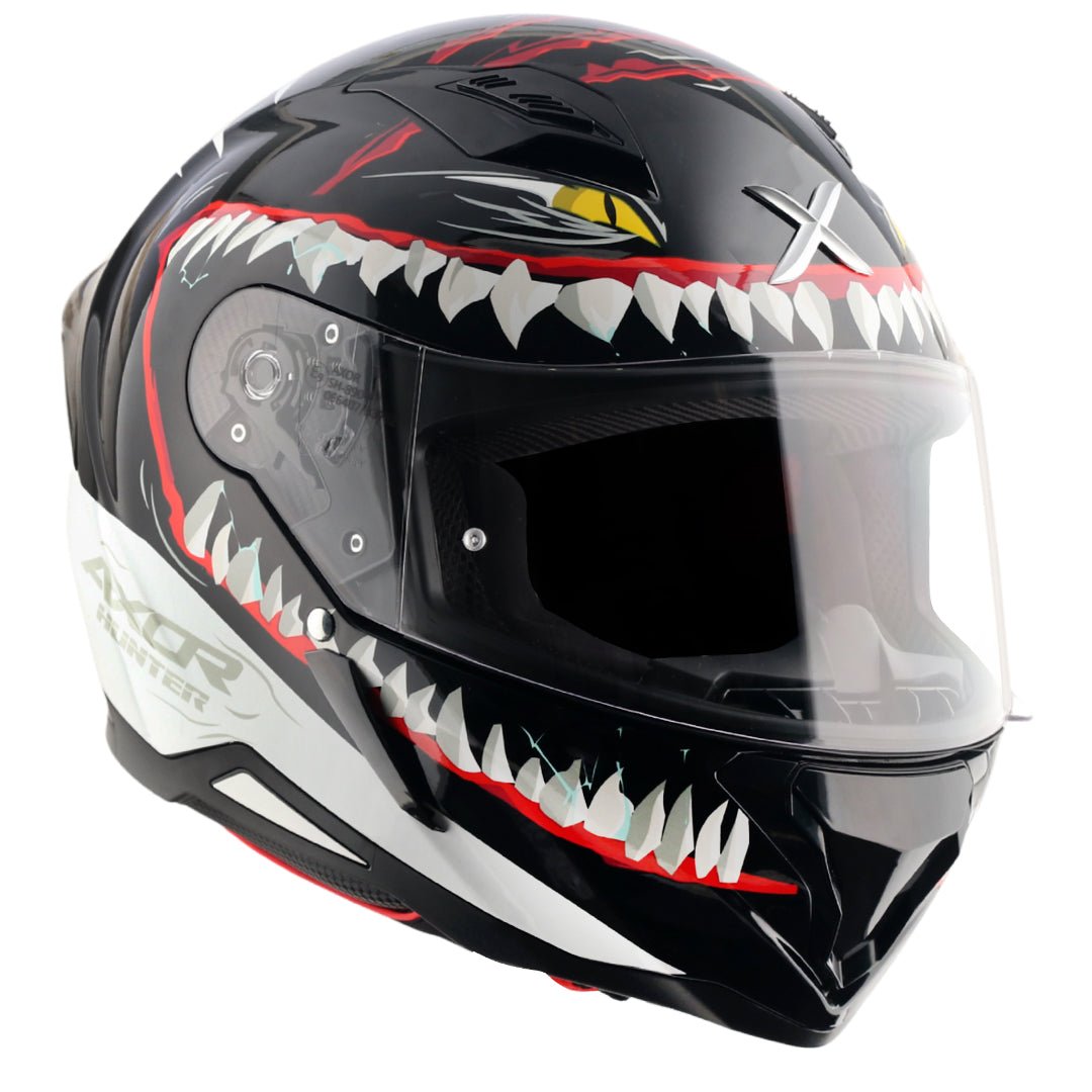Hunter Shark Helmet (Black White) - Image 4