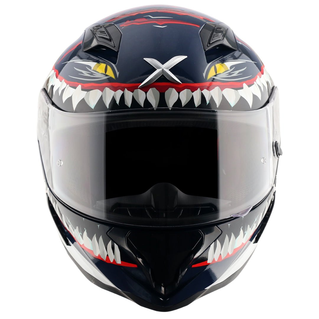 Hunter Shark Helmet (Blue White) - Image 3