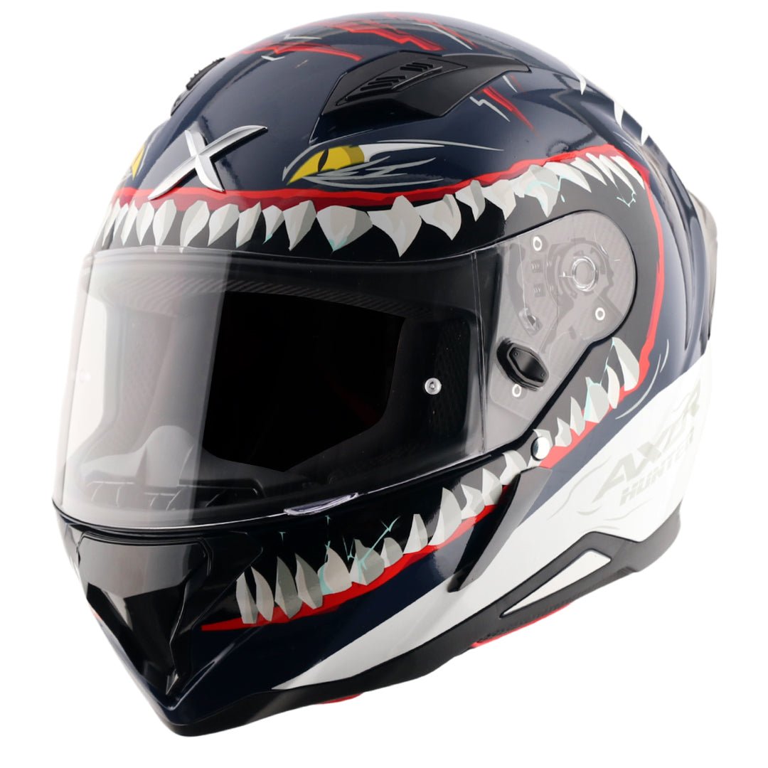 Hunter Shark Helmet (Blue White) - Image 2