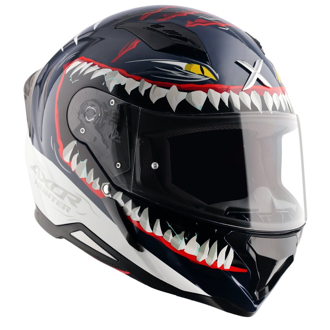 Hunter Shark Helmet (Blue White) - Image 4