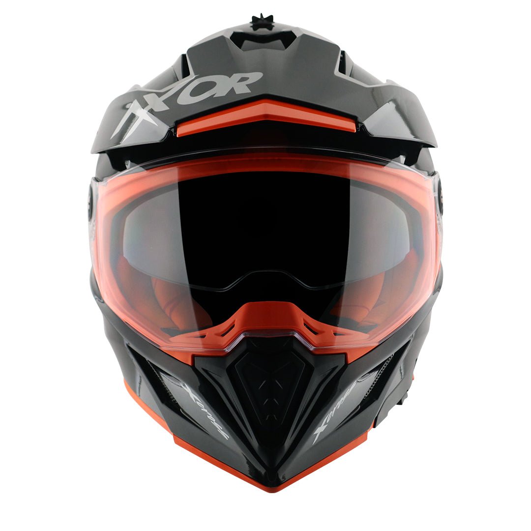 X-Cross Dual Visor Helmet (Black Orange) - Image 2