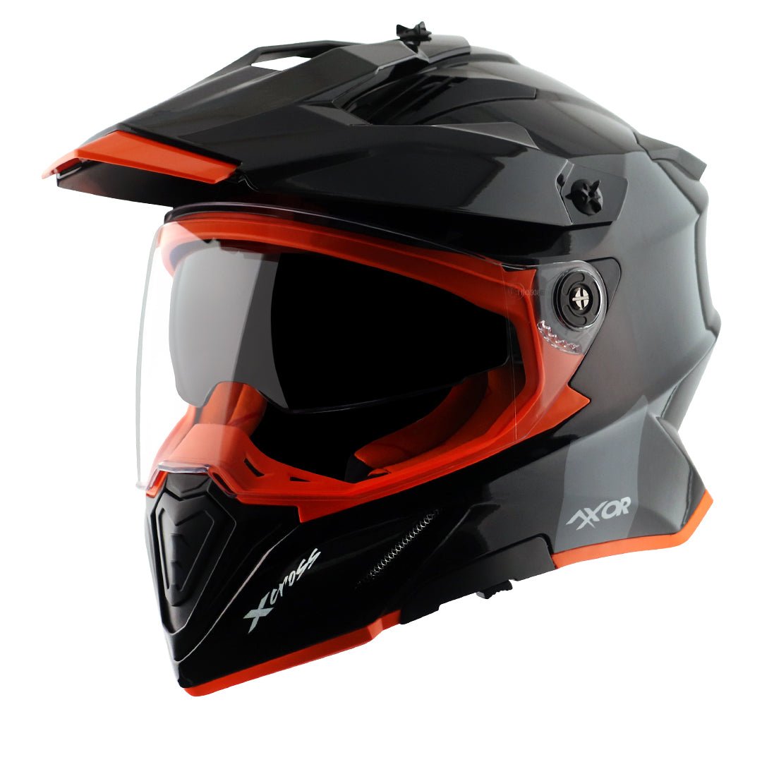 X-Cross Dual Visor Helmet (Black Orange)