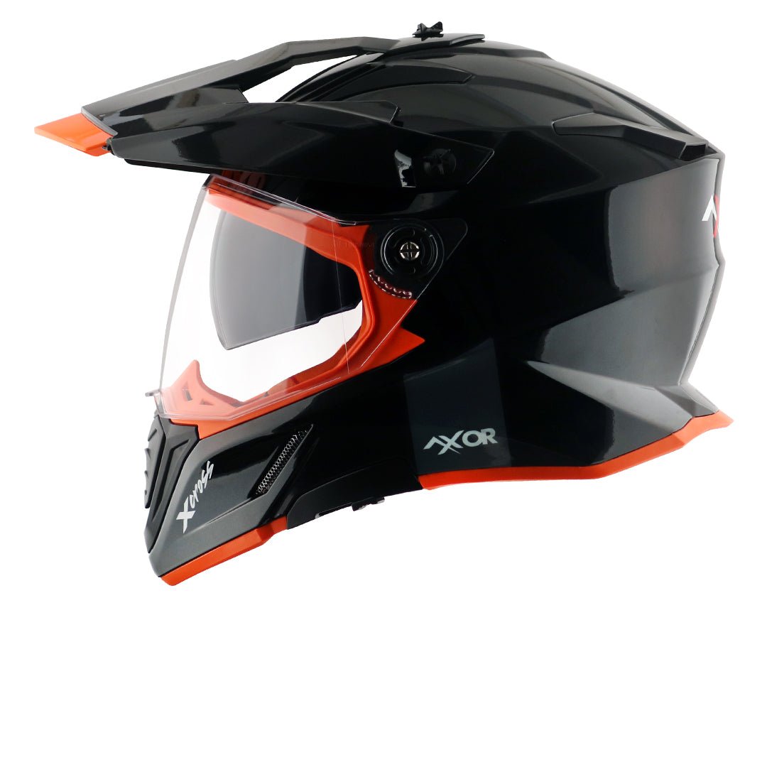 X-Cross Dual Visor Helmet (Black Orange) - Image 3