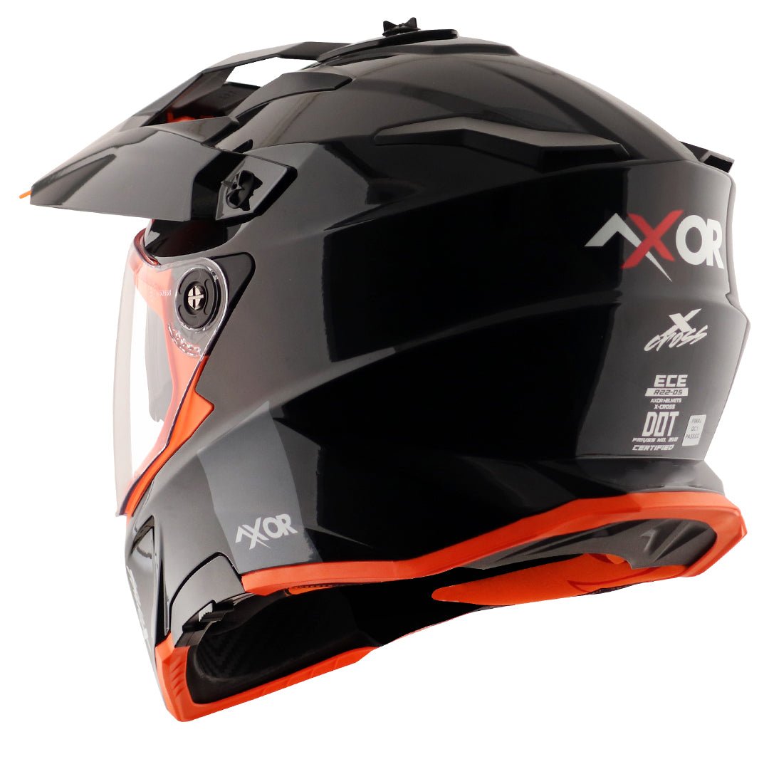 X-Cross Dual Visor Helmet (Black Orange) - Image 4