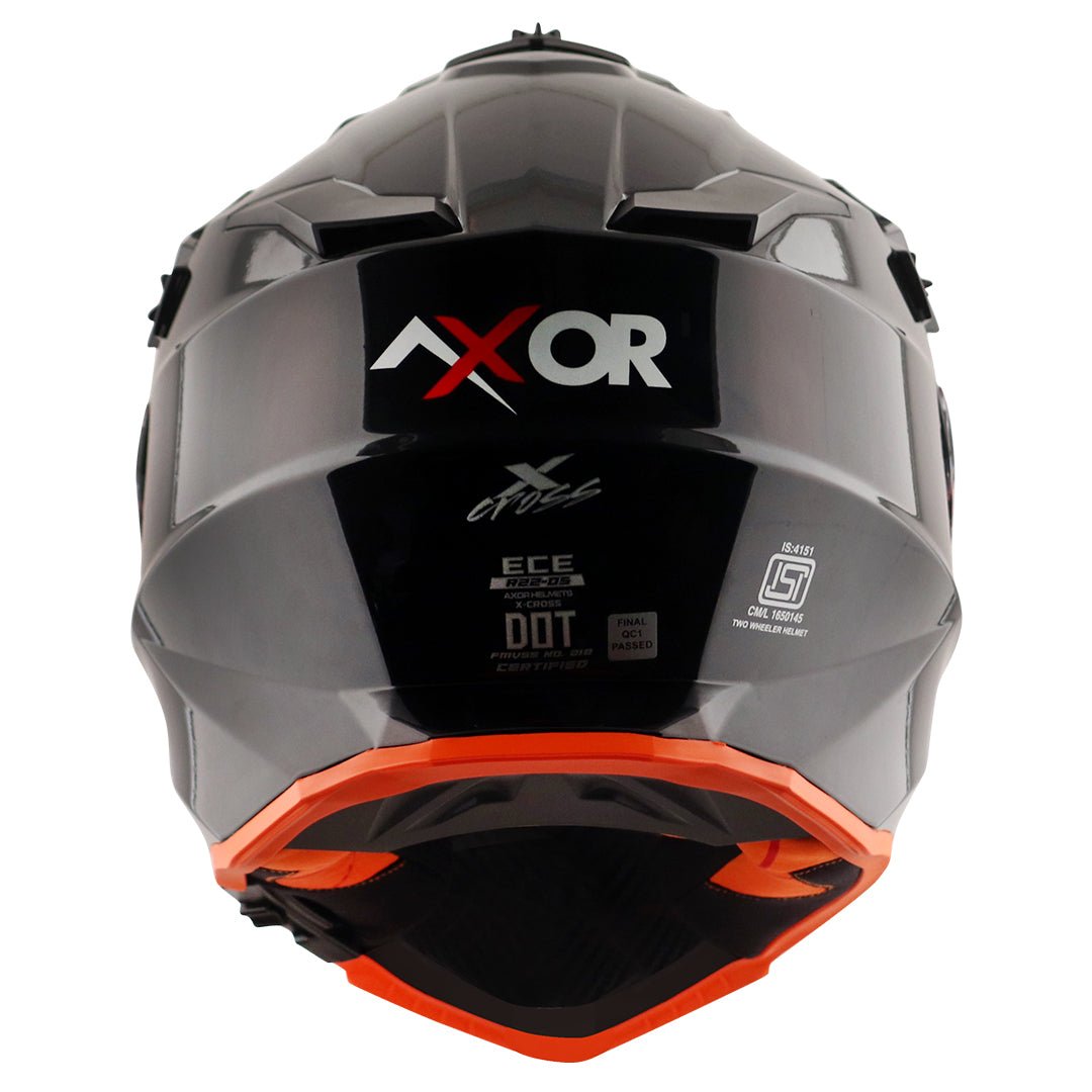 X-Cross Dual Visor Helmet (Black Orange) - Image 5