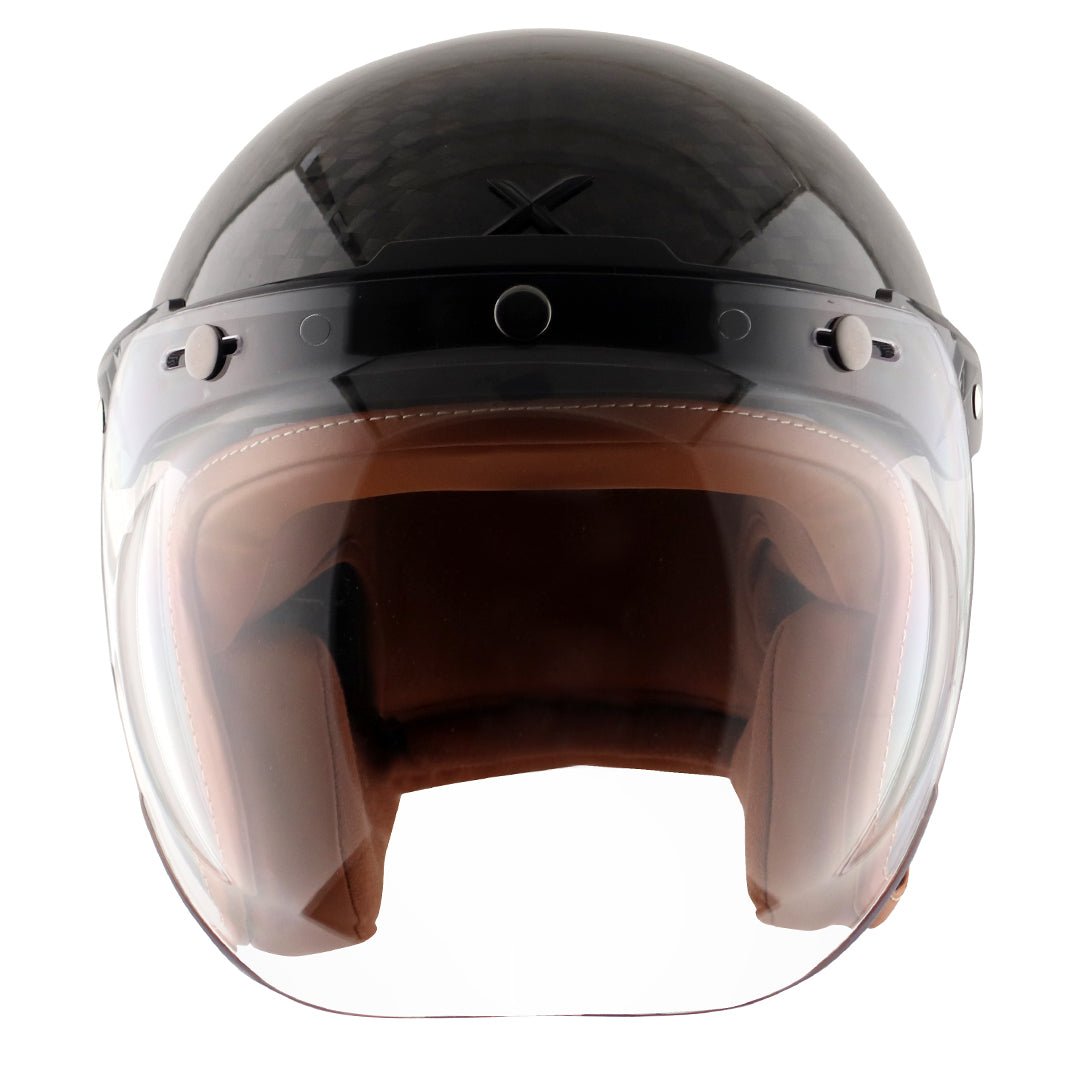 Axor Jet Carbon Big Checks helmet with bubble visor (Black) - Image 3