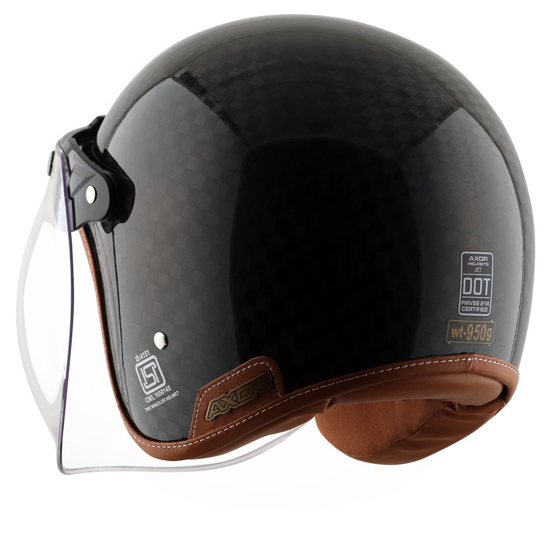 Axor Jet Carbon Big Checks helmet with bubble visor (Black) - Image 5