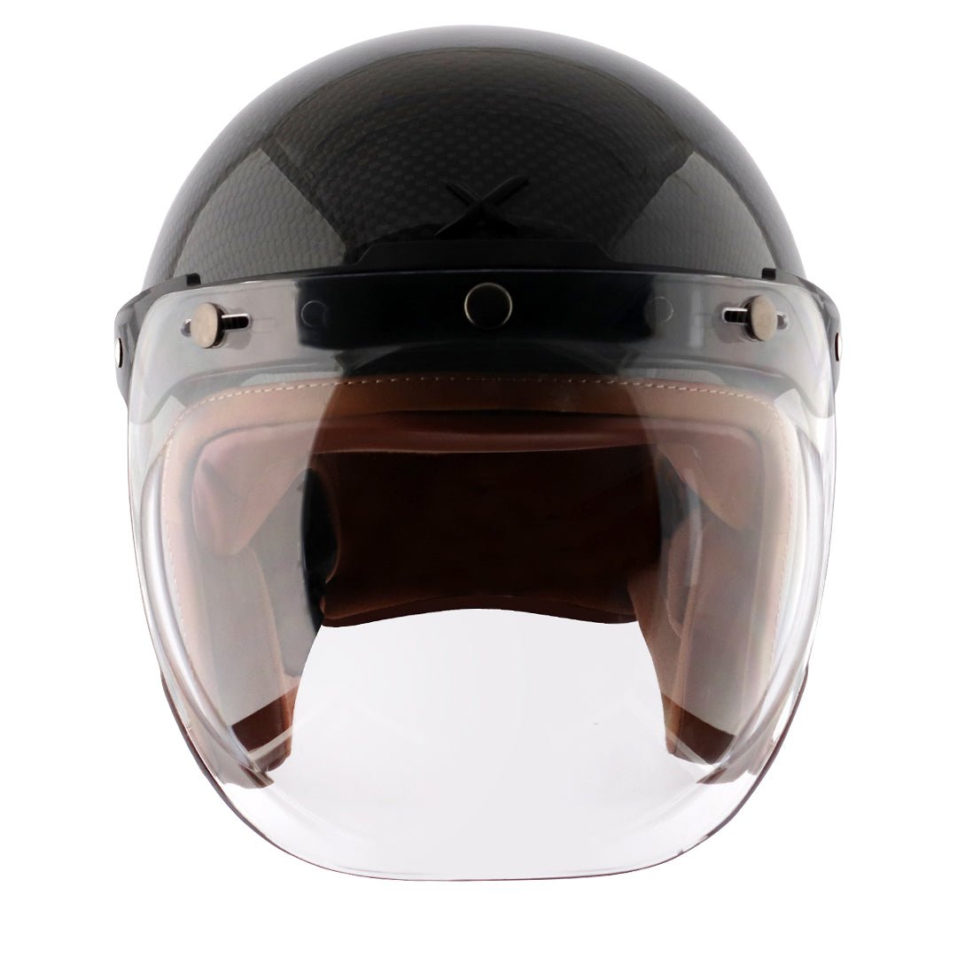 Axor Jet Carbon Small Checks helmet with Bubble Visor (Black) - Image 4