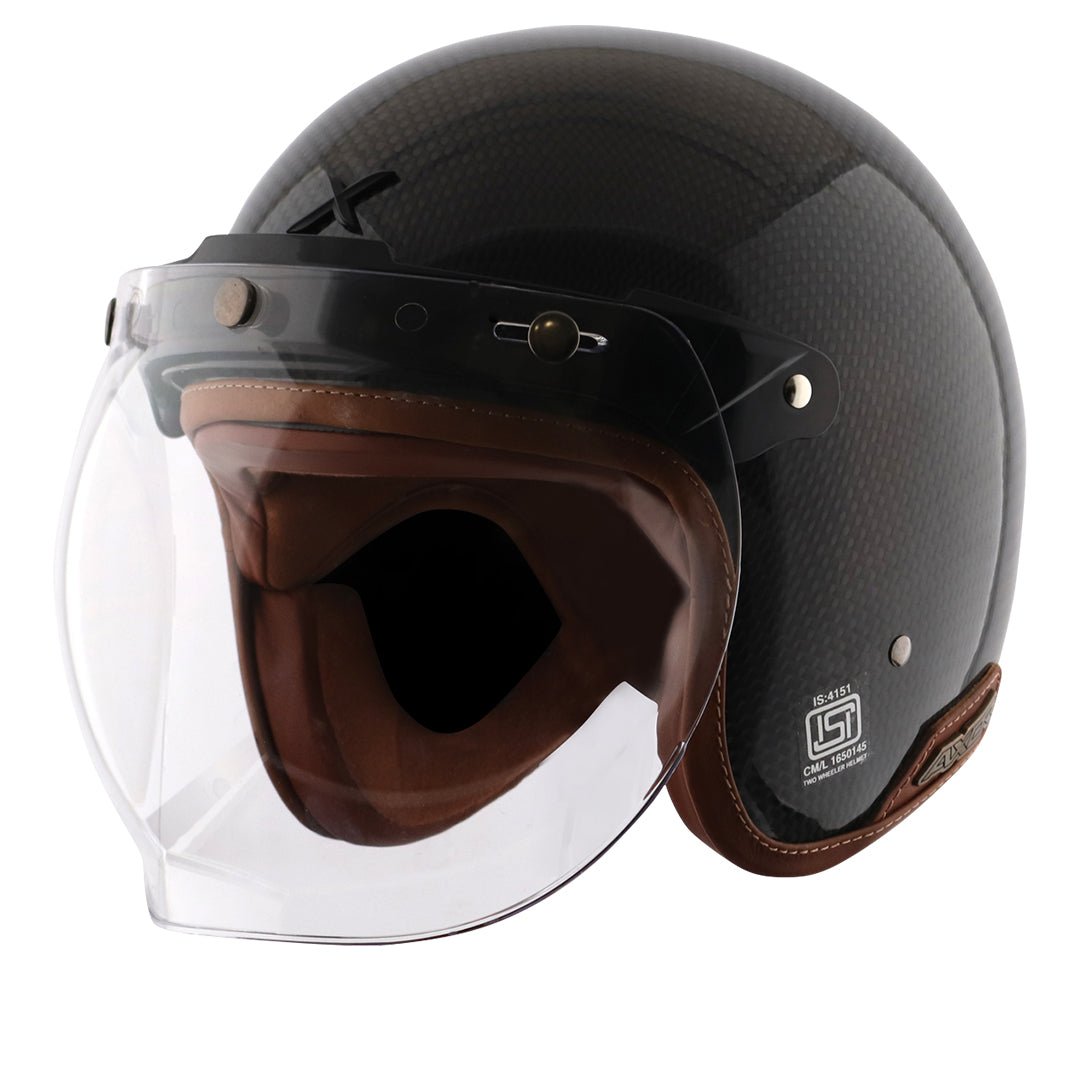 Axor Jet Carbon Small Checks helmet with Bubble Visor (Black)