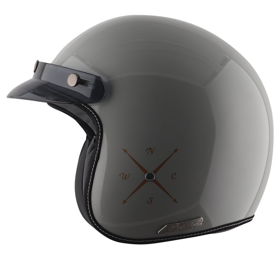 AXOR Retro Jet Euro Globe Helmet (Cool Grey) - Image 3