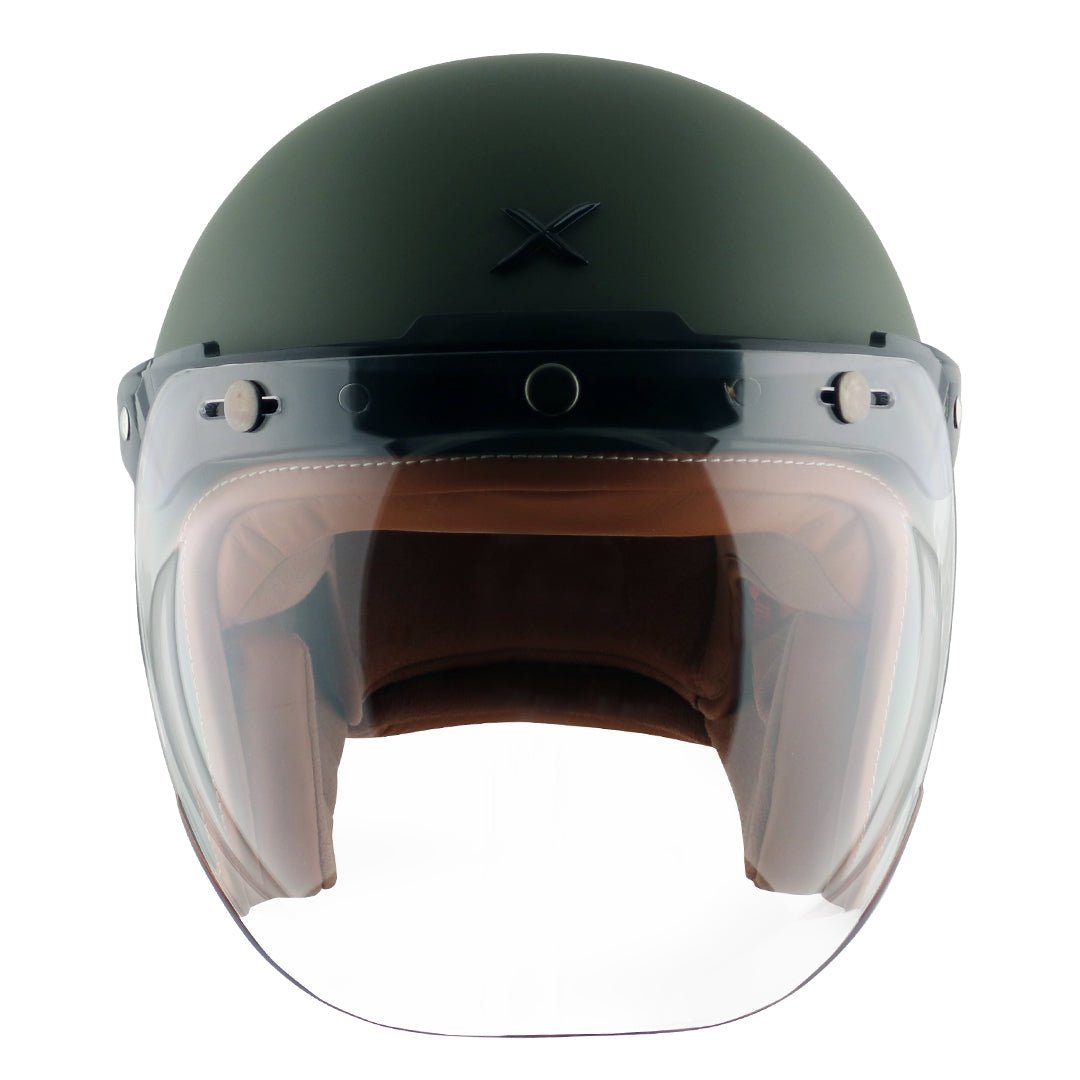 Axor Retro Jet Helmet (Dull Battle Green) - Image 2