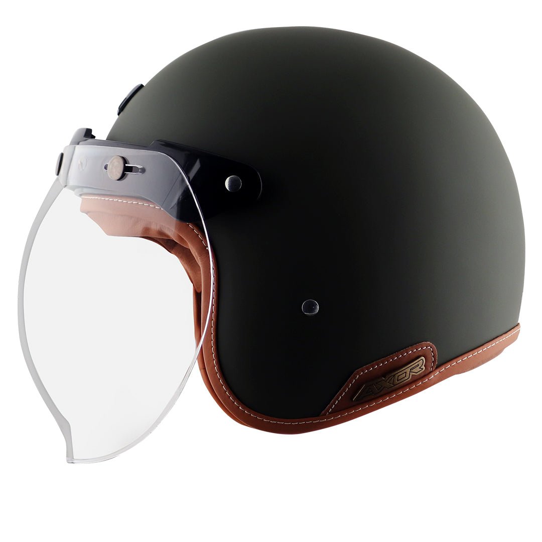 Axor Retro Jet Helmet (Dull Battle Green) - Image 3