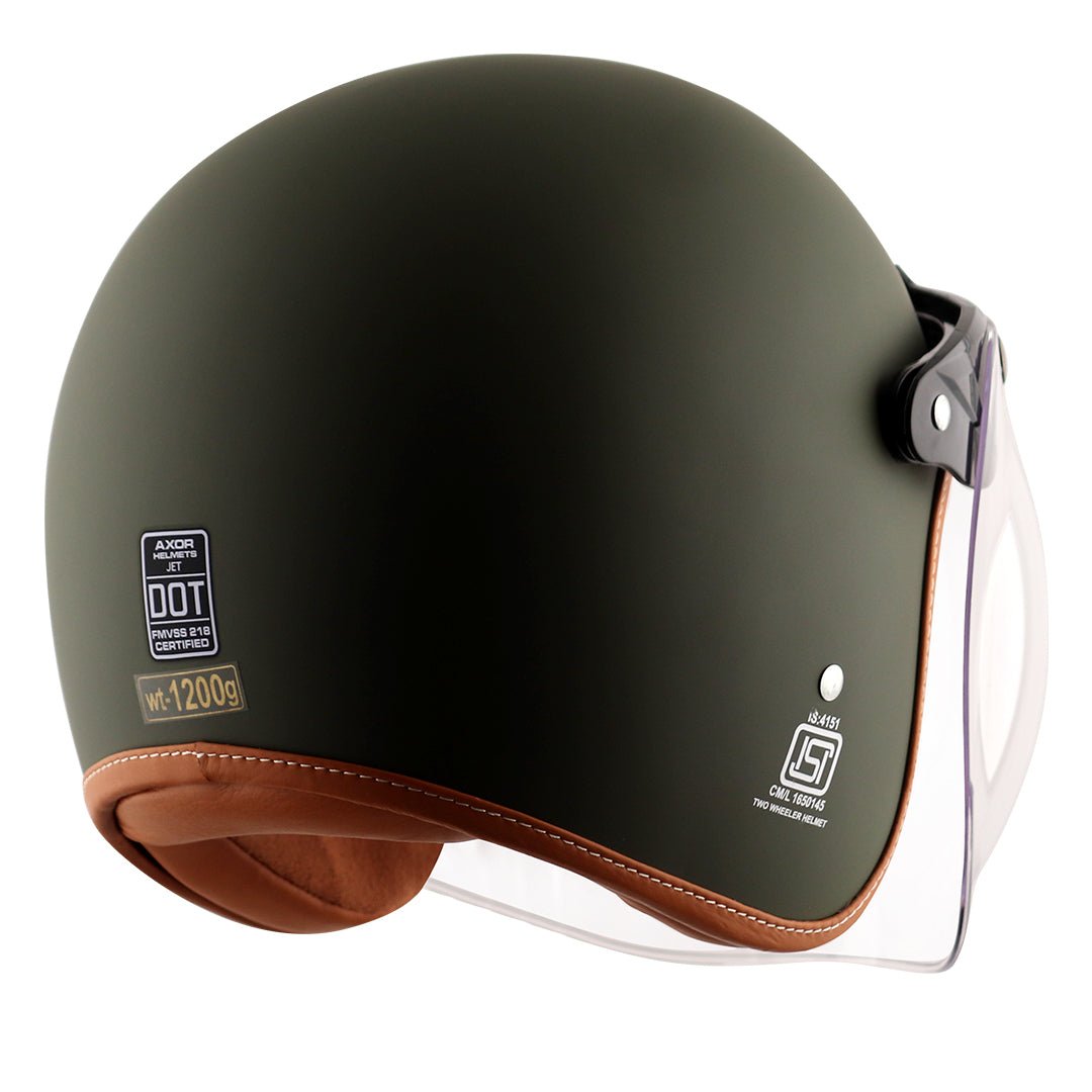 Axor Retro Jet Helmet (Dull Battle Green) - Image 6