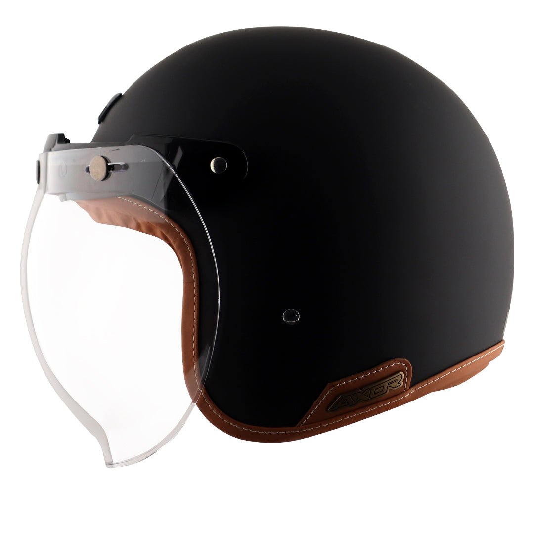 Axor Retro Jet Helmet (Dull Black) - Image 3