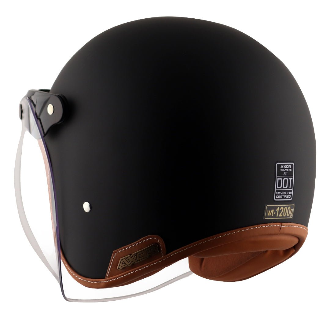 Axor Retro Jet Helmet (Dull Black) - Image 4
