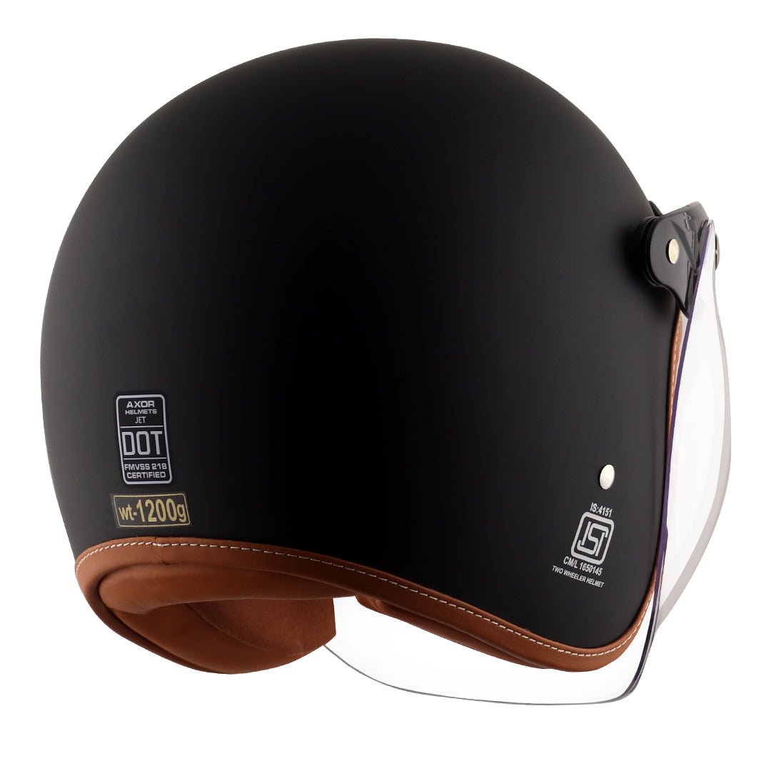 Axor Retro Jet Helmet (Dull Black) - Image 6