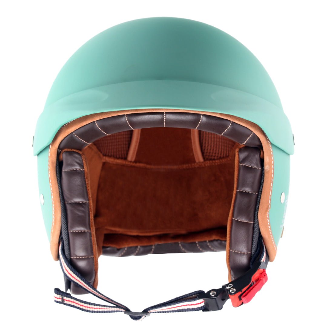 AXOR Retro Jet West Helmet With Peak (Dull Aqua Green) - Image 2