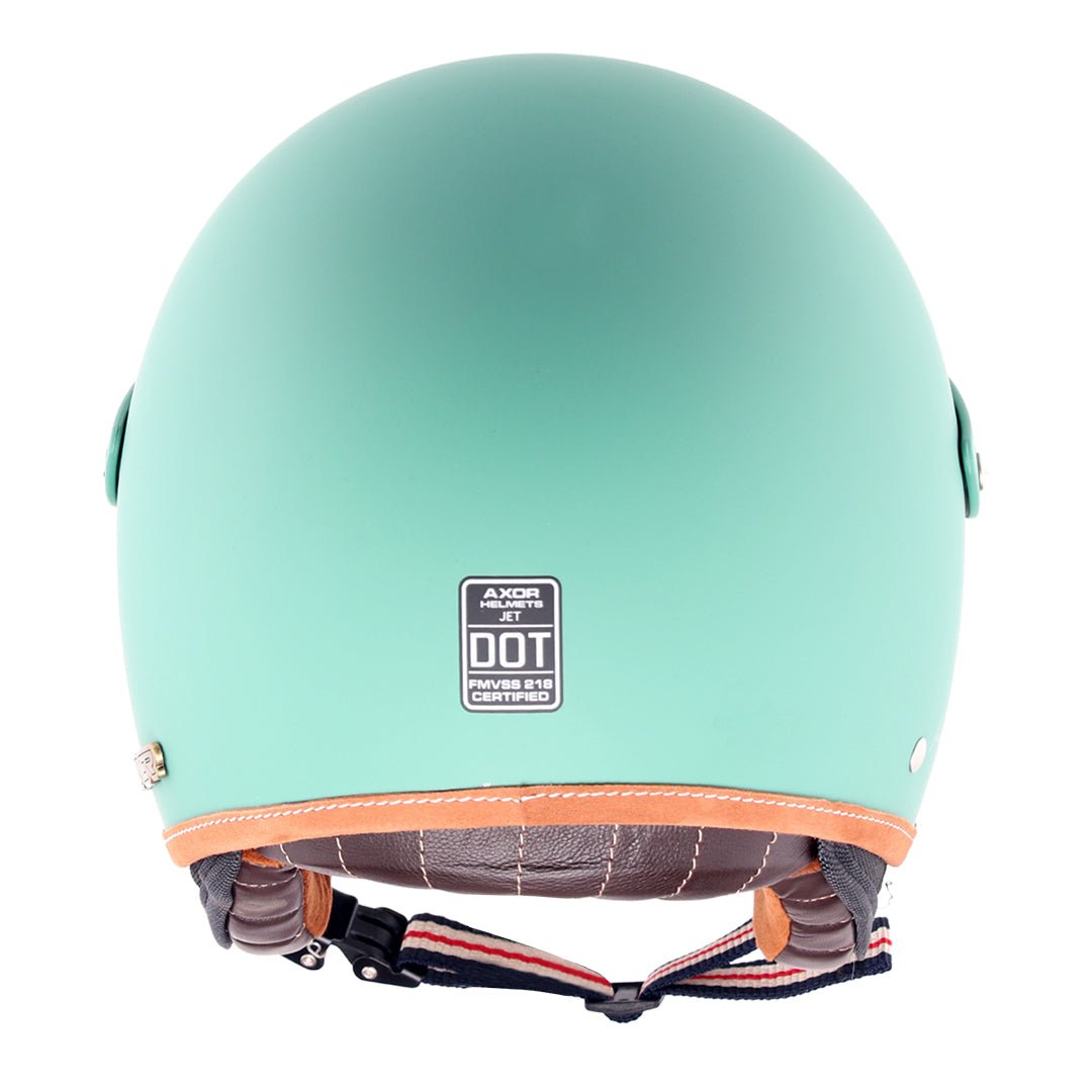 AXOR Retro Jet West Helmet With Peak (Dull Aqua Green) - Image 5
