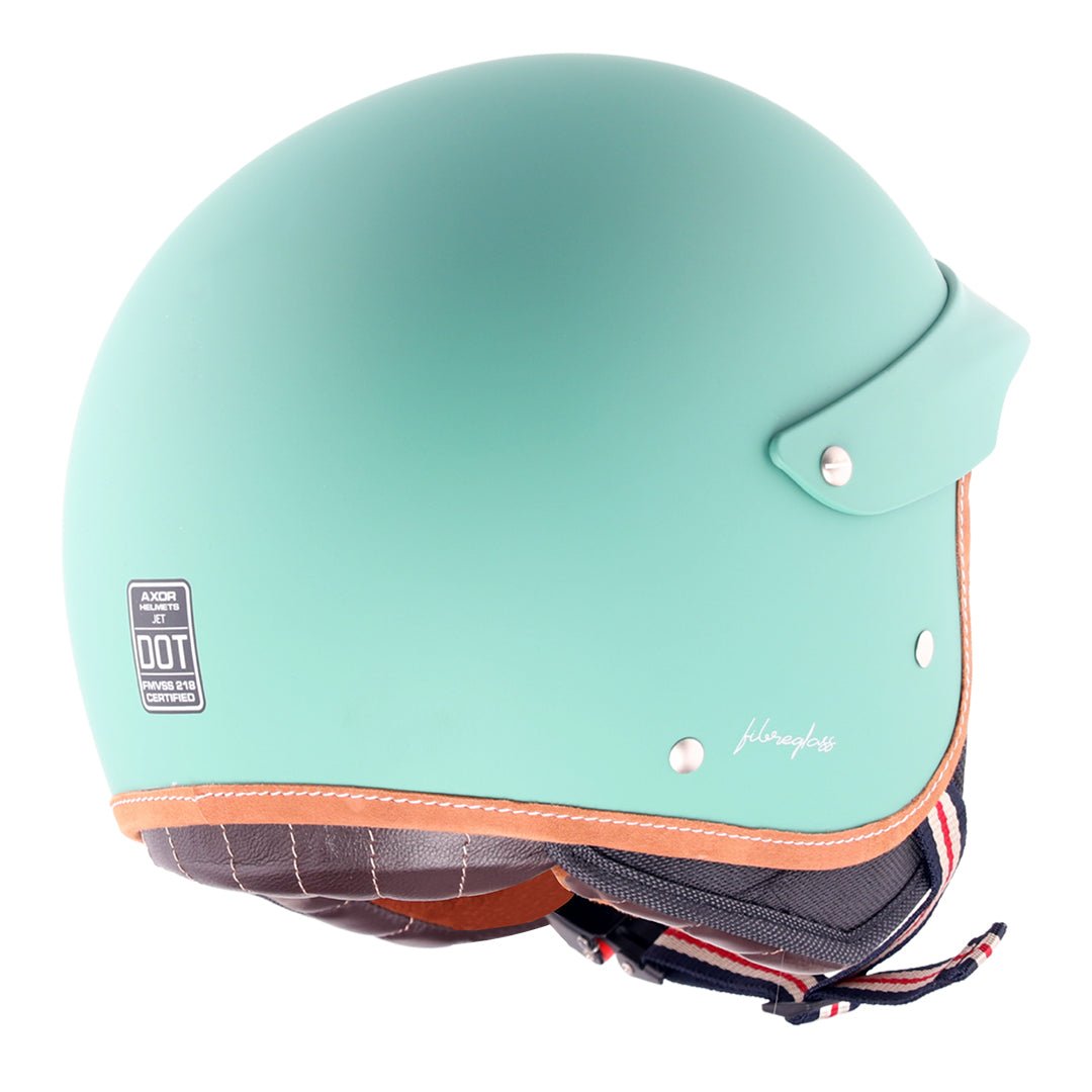 AXOR Retro Jet West Helmet With Peak (Dull Aqua Green) - Image 6