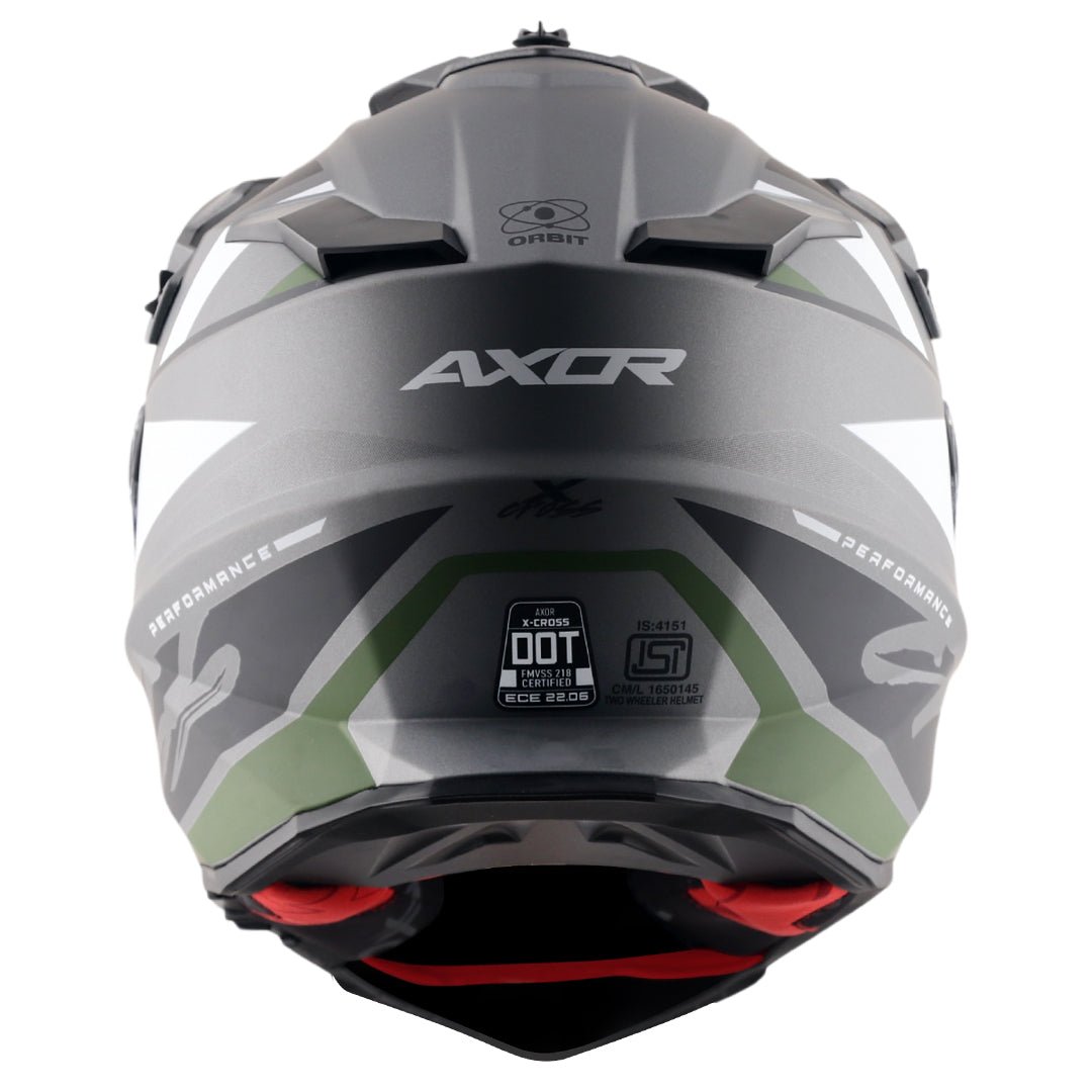 X-Cross Dual Visor Orbit Helmet (Dull Athena Grey Black) - Image 6