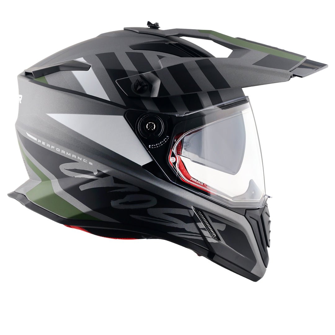 X-Cross Dual Visor Orbit Helmet (Dull Athena Grey Black) - Image 8