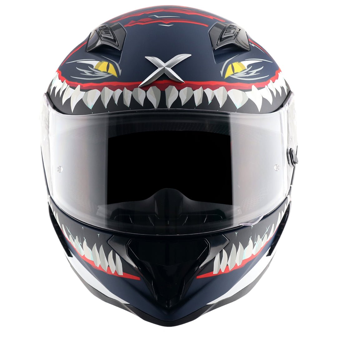 Hunter Shark Helmet (Dull Blue White) - Image 3