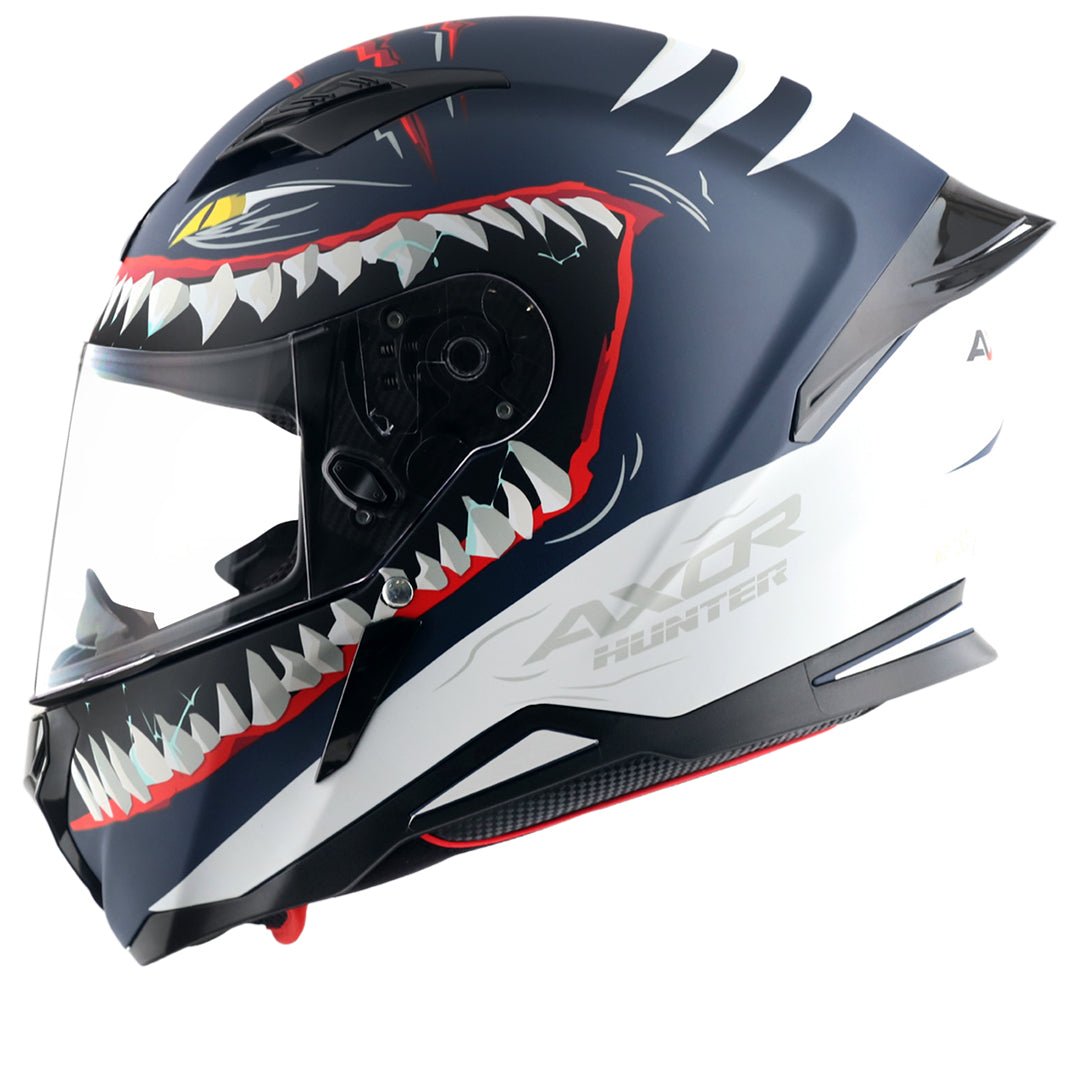 Hunter Shark Helmet (Dull Blue White)