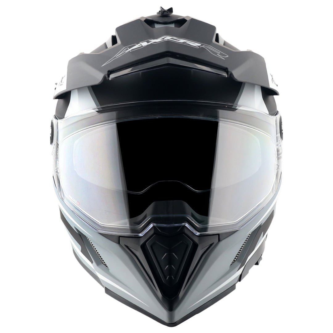X-Cross Dual Visor Flagstaff Helmet (Dull Nardo Grey Black) - Image 3