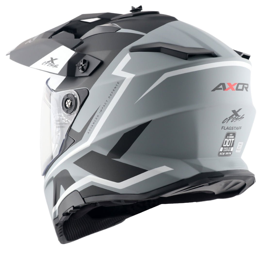 X-Cross Dual Visor Flagstaff Helmet (Dull Nardo Grey Black) - Image 5