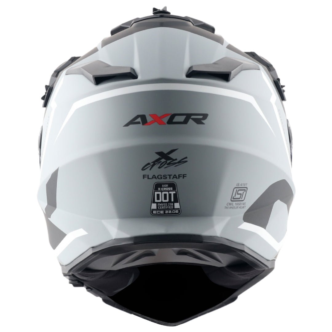 X-Cross Dual Visor Flagstaff Helmet (Dull Nardo Grey Black) - Image 7