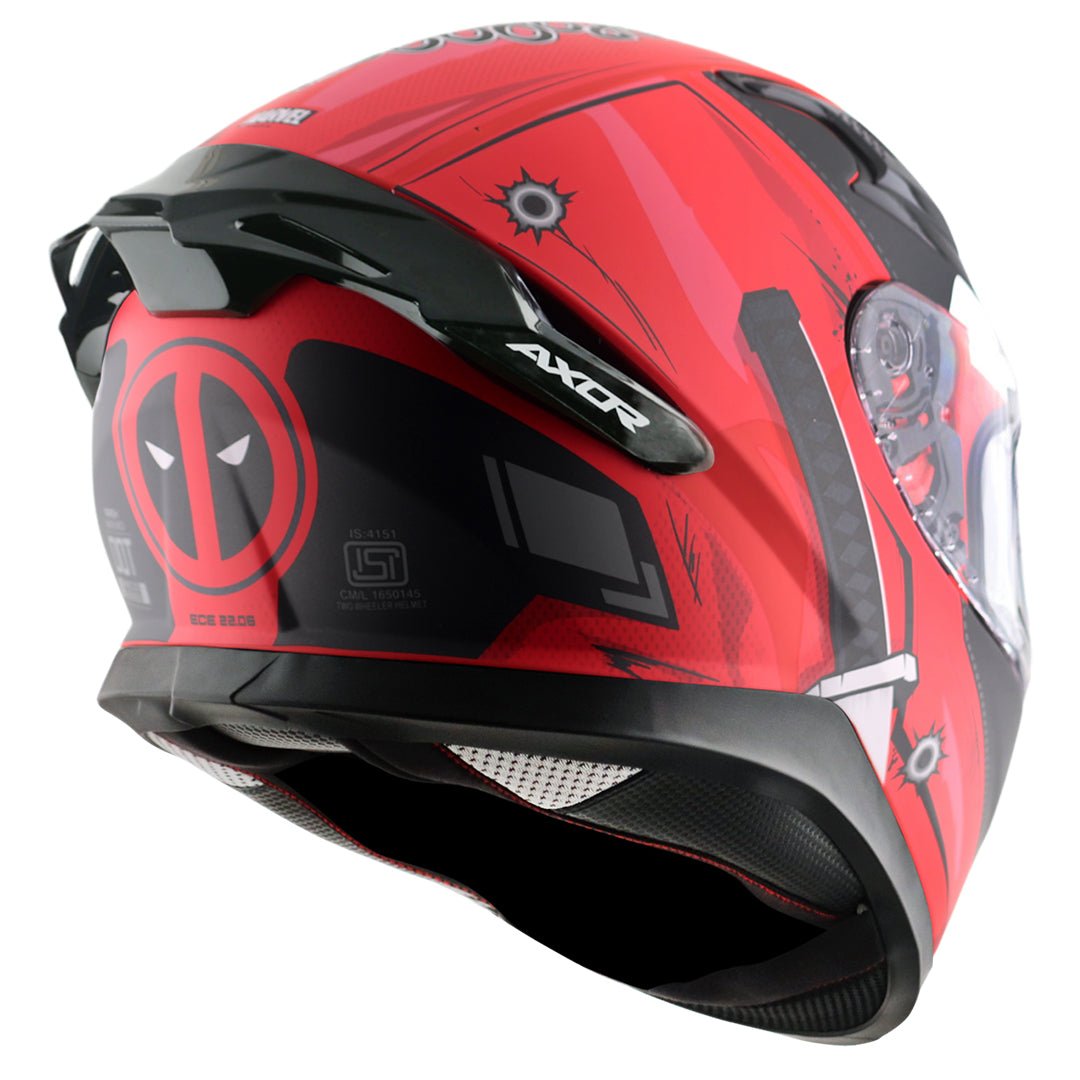 Apex Marvel Deadpool Helmet (Dull Red Black) - Image 6