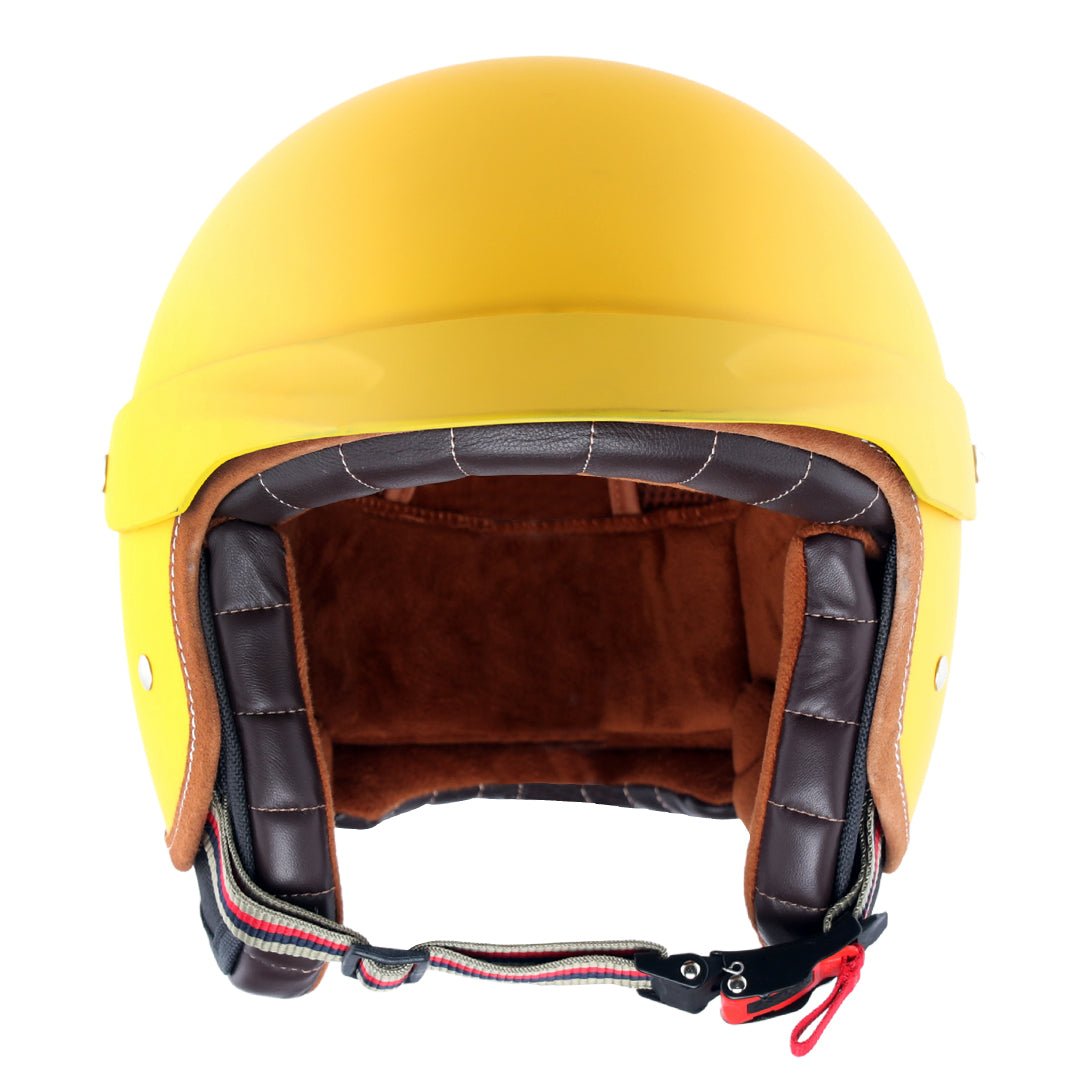 AXOR Retro Jet West Helmet With Peak (Dull Yellow) - Image 2